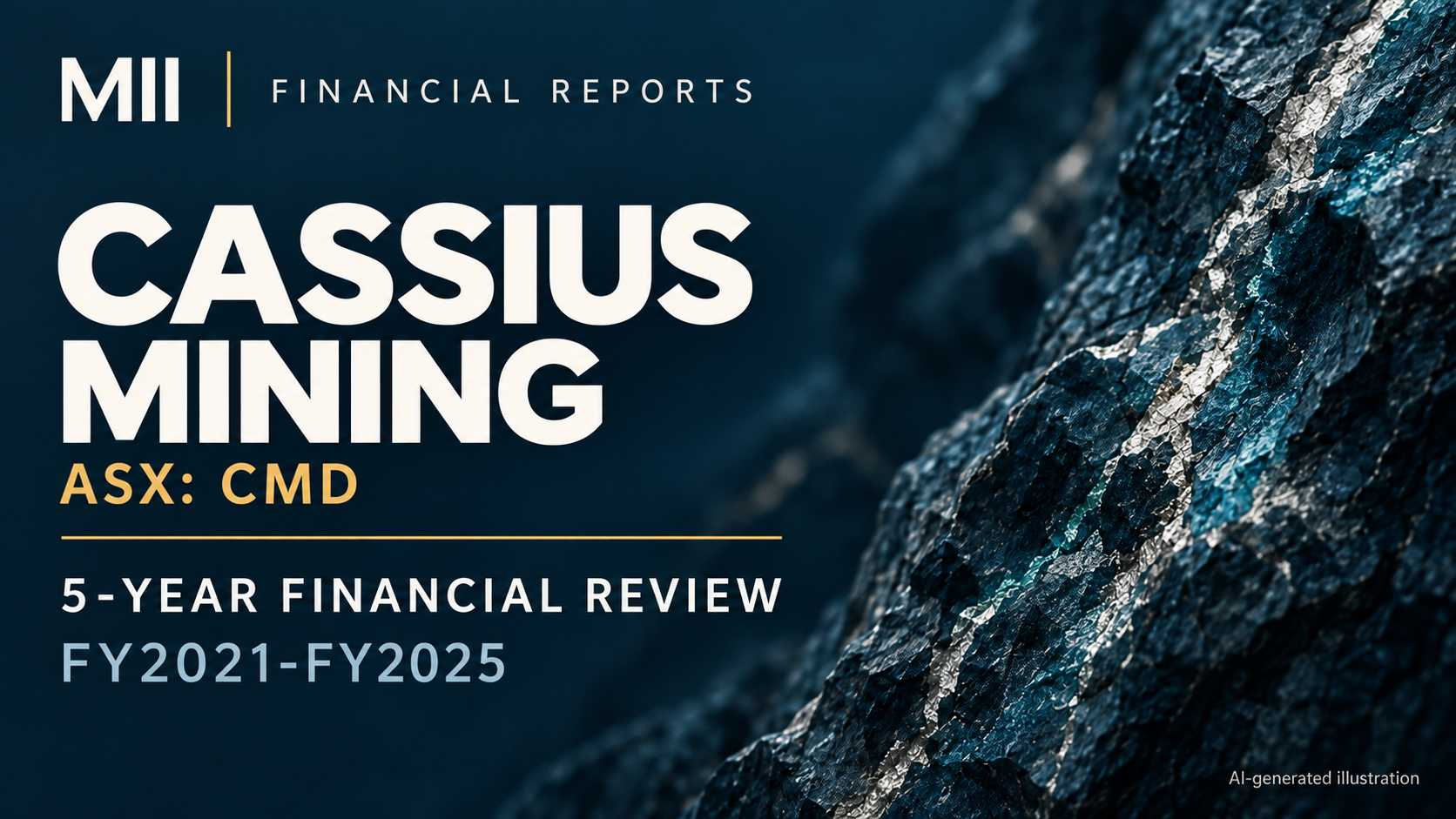 Cassius Mining Limited (ASX: CMD) financial review, FY2021-FY2025 — AI-generated illustration