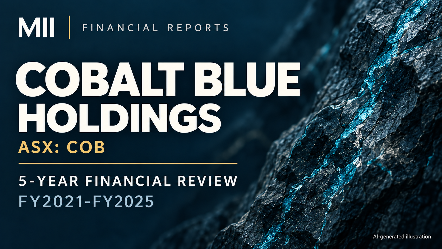 Cobalt Blue Holdings Limited (ASX: COB) financial review, FY2021-FY2025 — AI-generated illustration