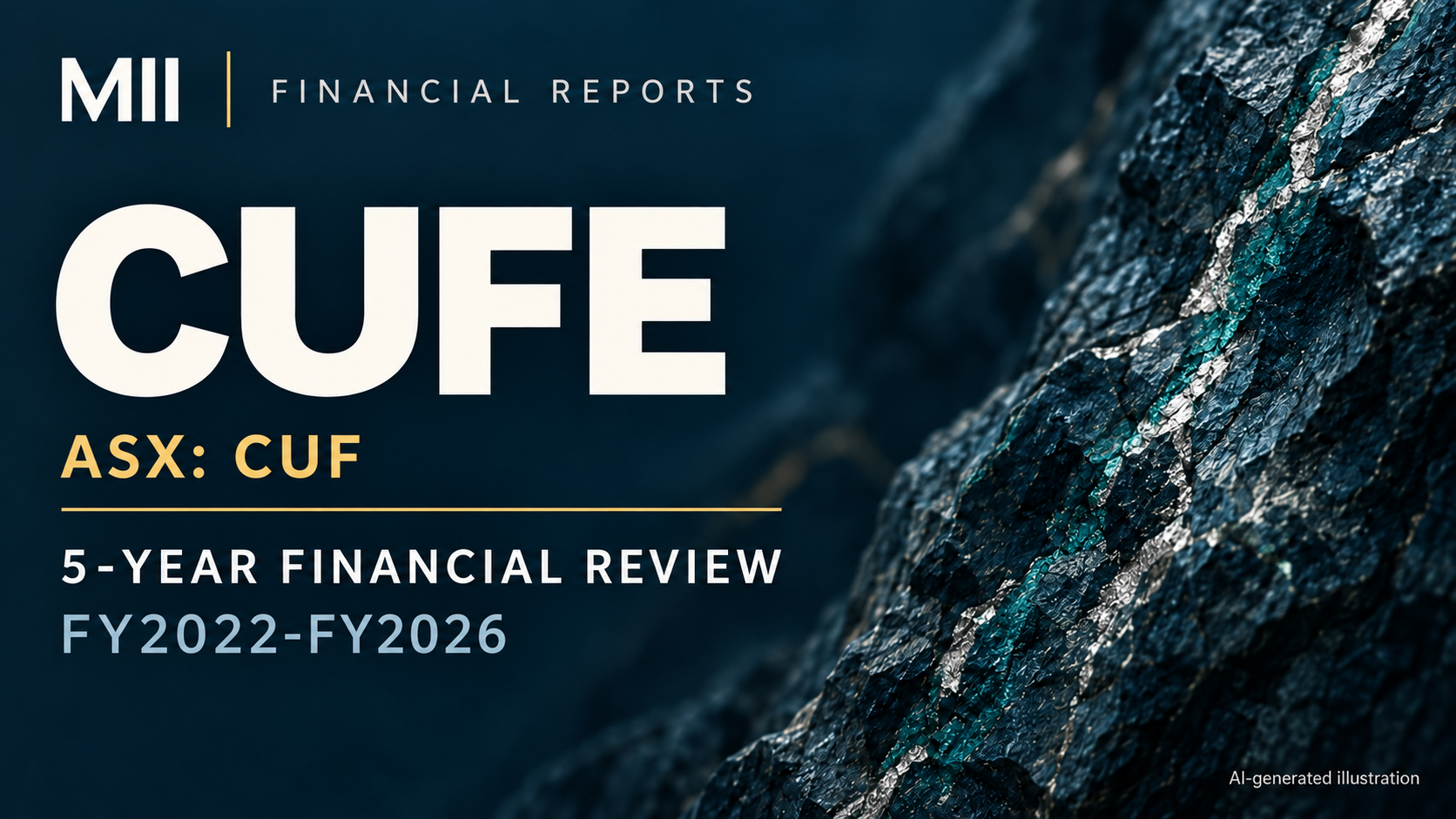 CuFe Ltd (ASX: CUF) financial review, FY2022-FY2026 — AI-generated illustration