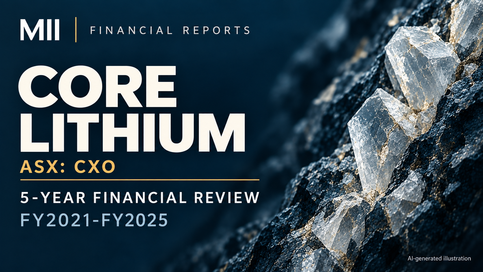 Core Lithium Ltd (ASX: CXO) financial review, FY2021-FY2025 — AI-generated illustration