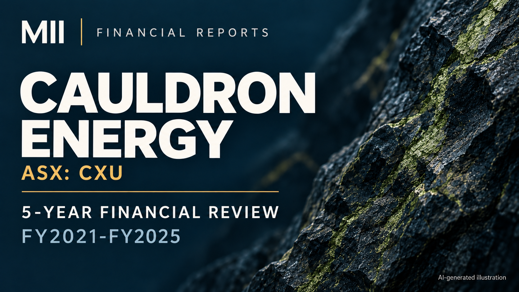 Cauldron Energy Limited (ASX: CXU) financial review, FY2021-FY2025 — AI-generated illustration