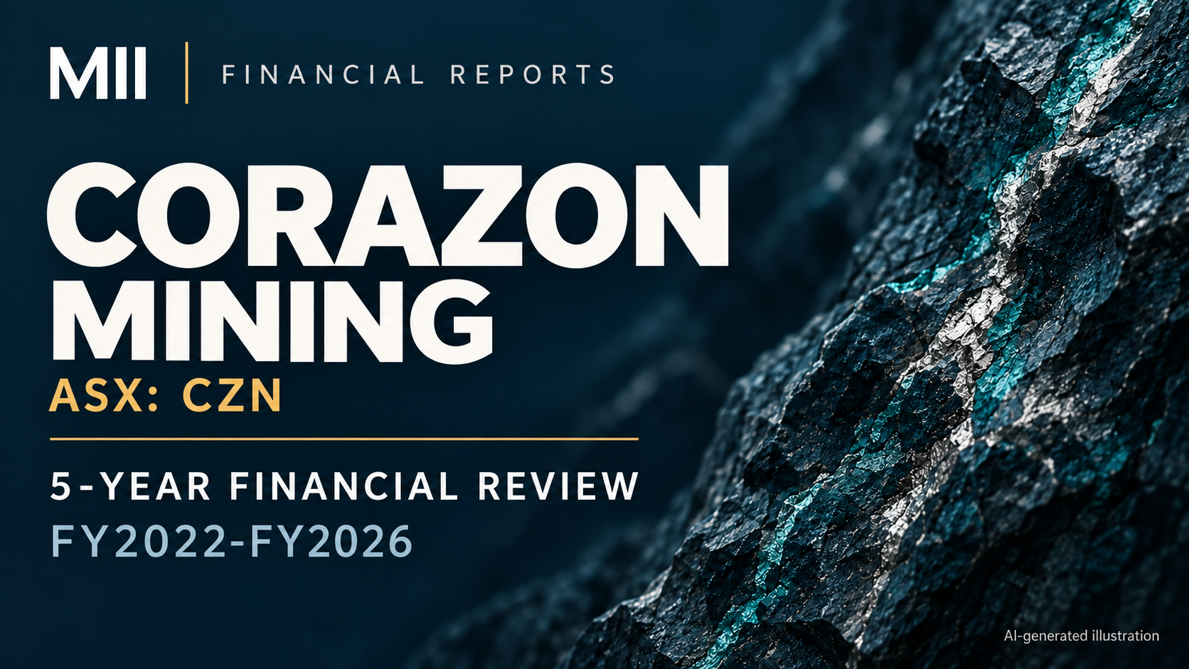 Corazon Mining Limited (ASX: CZN) financial review, FY2022-FY2026 — AI-generated illustration