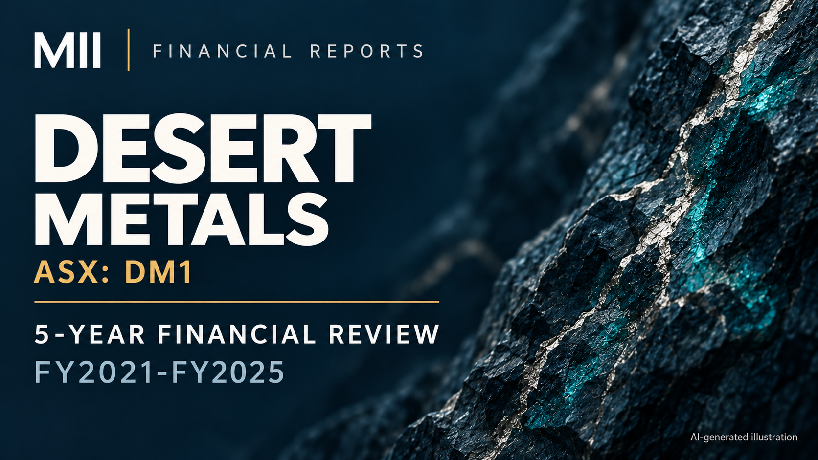 Desert Metals Limited (ASX: DM1) financial review, FY2021-FY2025 — AI-generated illustration