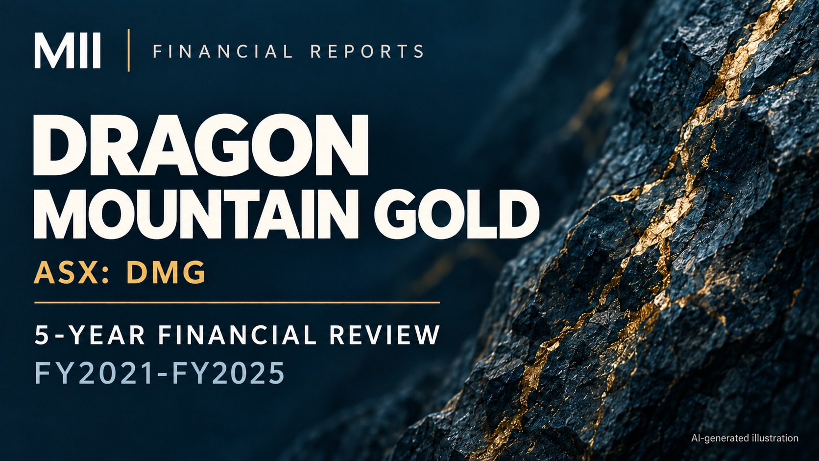 Dragon Mountain Gold Limited (ASX: DMG) financial review, FY2021-FY2025 — AI-generated illustration