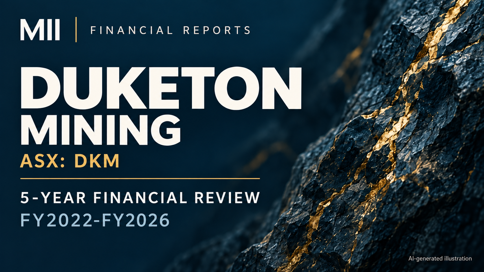 Duketon Mining Limited (ASX: DKM) financial review, FY2022-FY2026 — AI-generated illustration