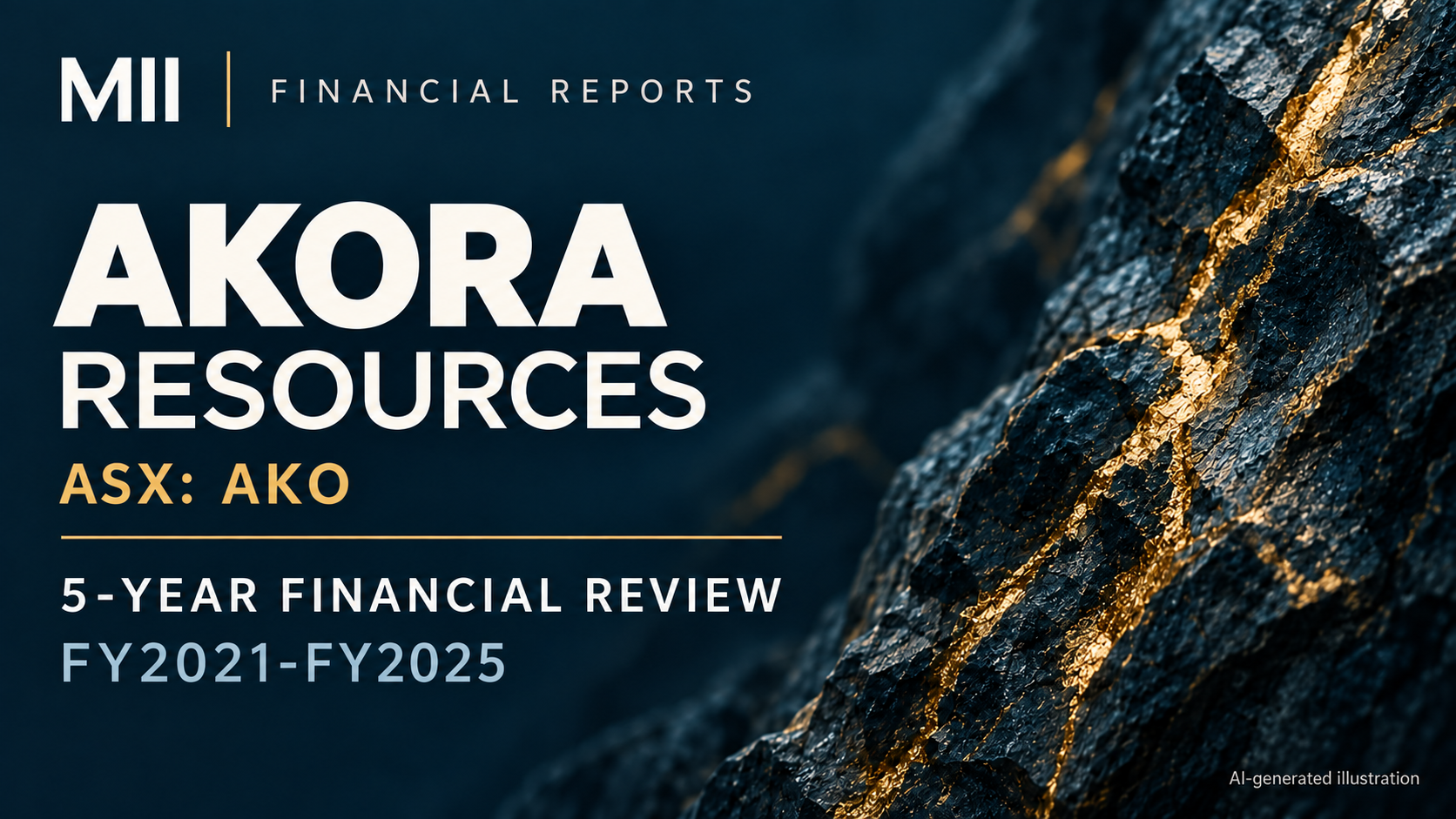 AKORA Resources Limited (ASX: AKO) financial review, FY2021-FY2025 — AI-generated illustration
