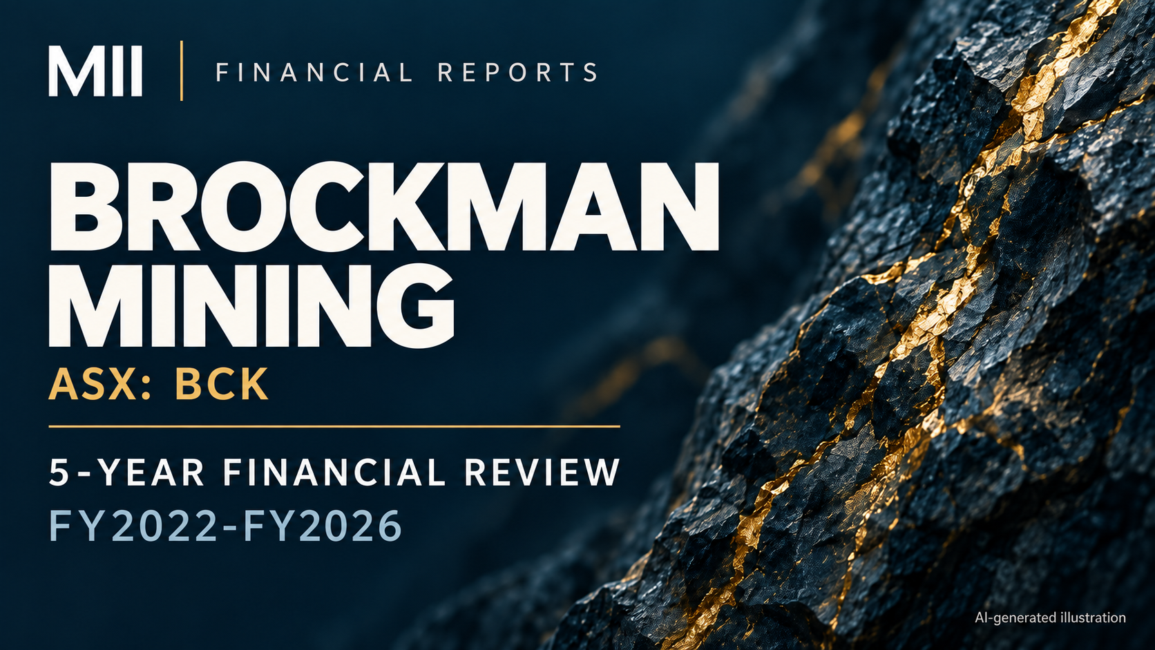 Brockman Mining Limited (ASX: BCK) financial review, FY2022-FY2026 — AI-generated illustration