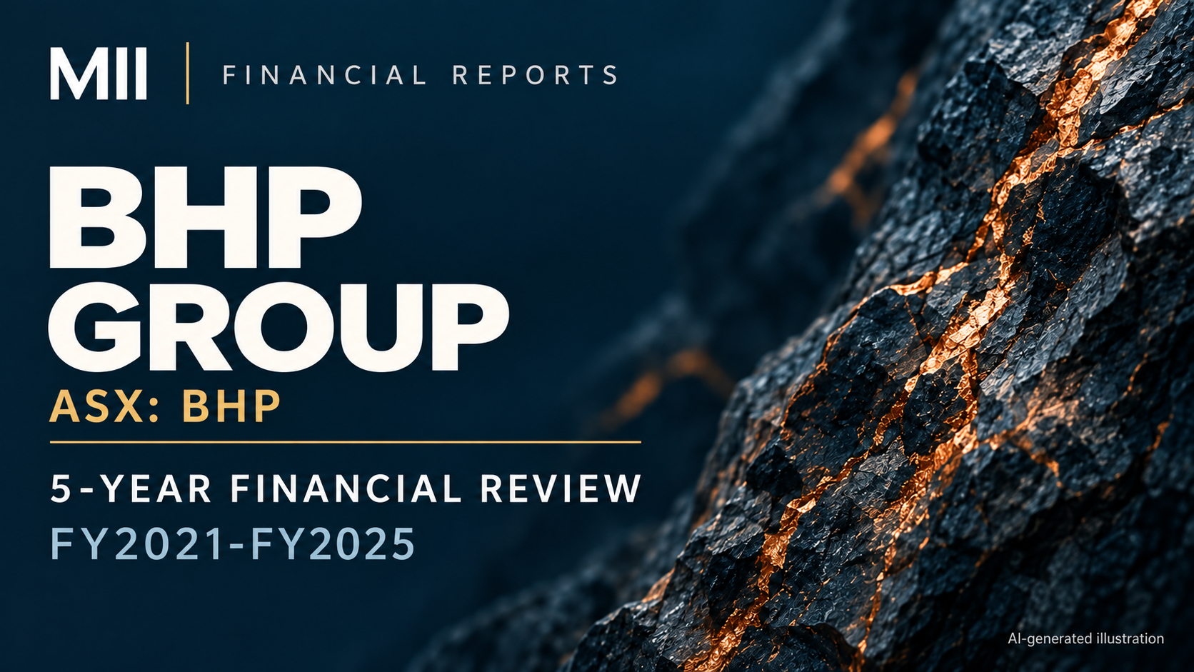 BHP Group Limited (ASX: BHP) financial review, FY2021-FY2025 — AI-generated illustration