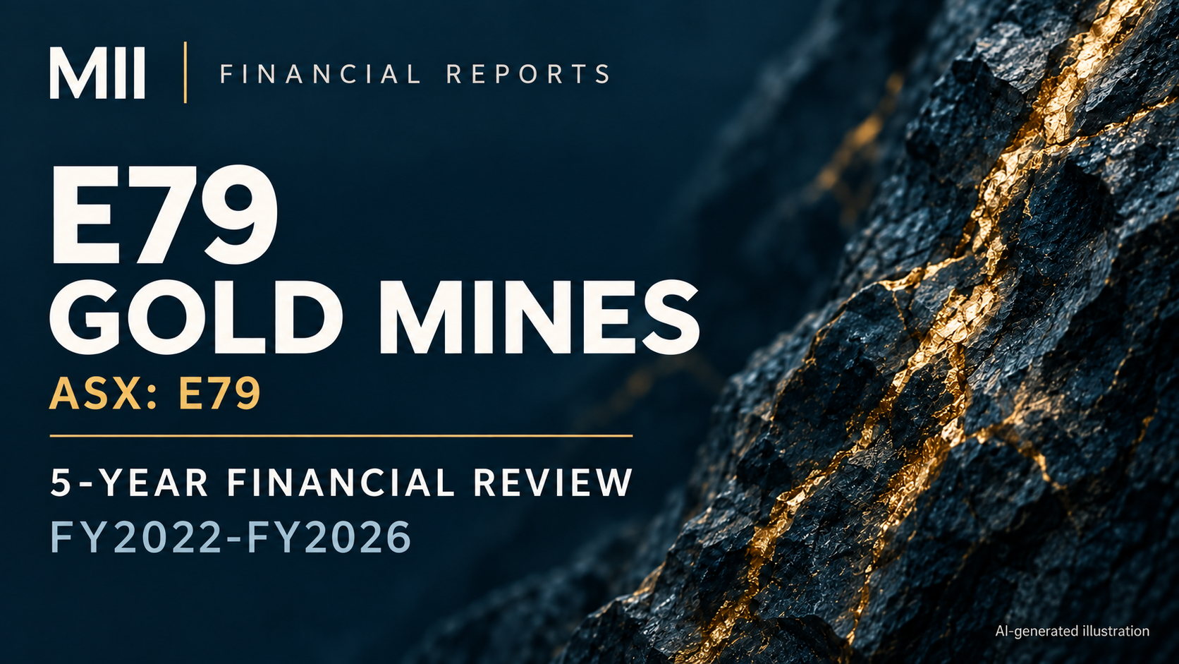 E79 Gold Mines (ASX: E79) financial review, FY2022-FY2026 — AI-generated illustration