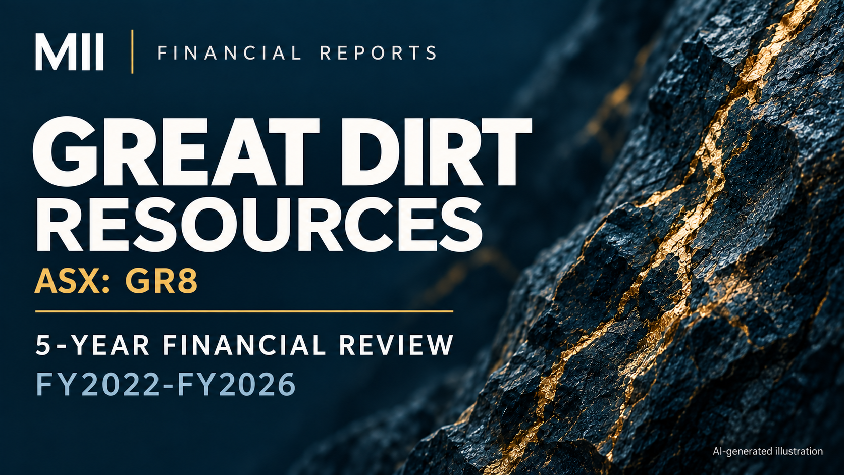 Great Dirt Resources (ASX: GR8) financial review, FY2022-FY2026 — AI-generated illustration