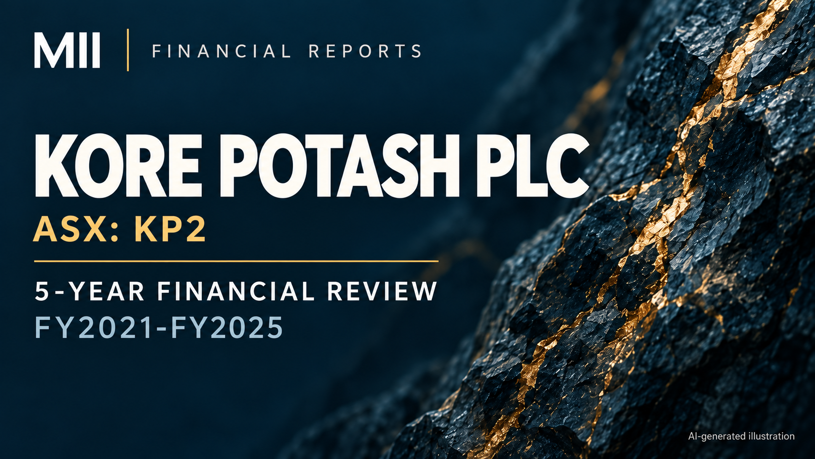 Kore Potash PLC (ASX: KP2) financial review, FY2021-FY2025 — AI-generated illustration
