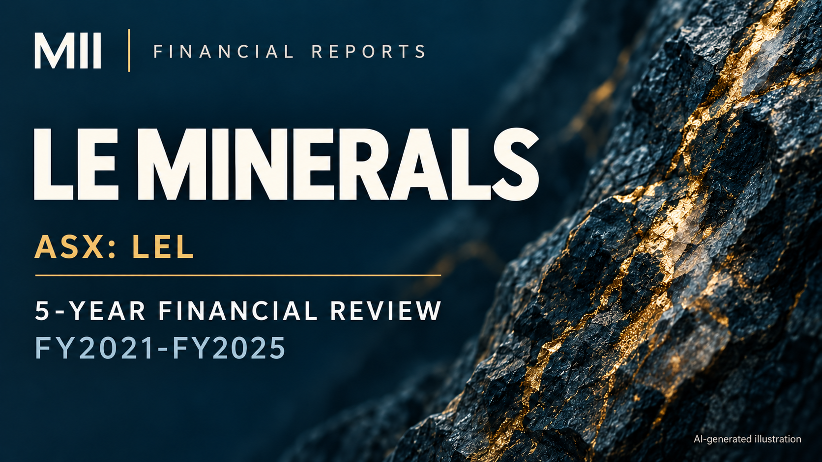 LE Minerals Limited (ASX: LEL) financial review, FY2021-FY2025 — AI-generated illustration