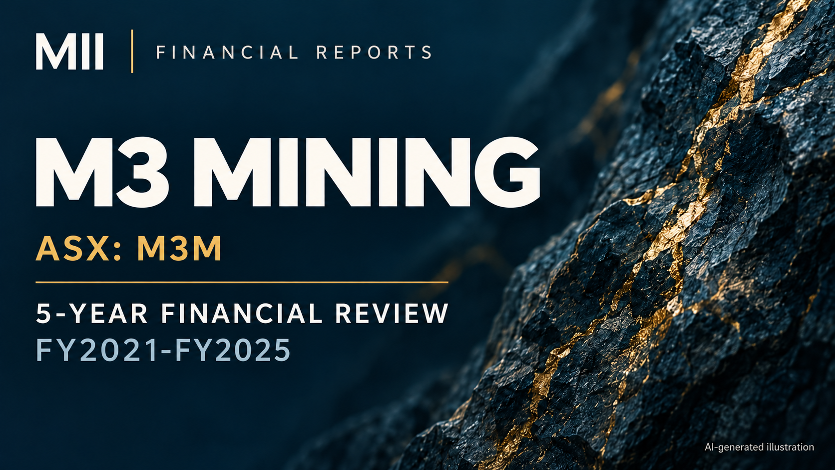 M3 Mining Limited (ASX: M3M) financial review, FY2021-FY2025 — AI-generated illustration