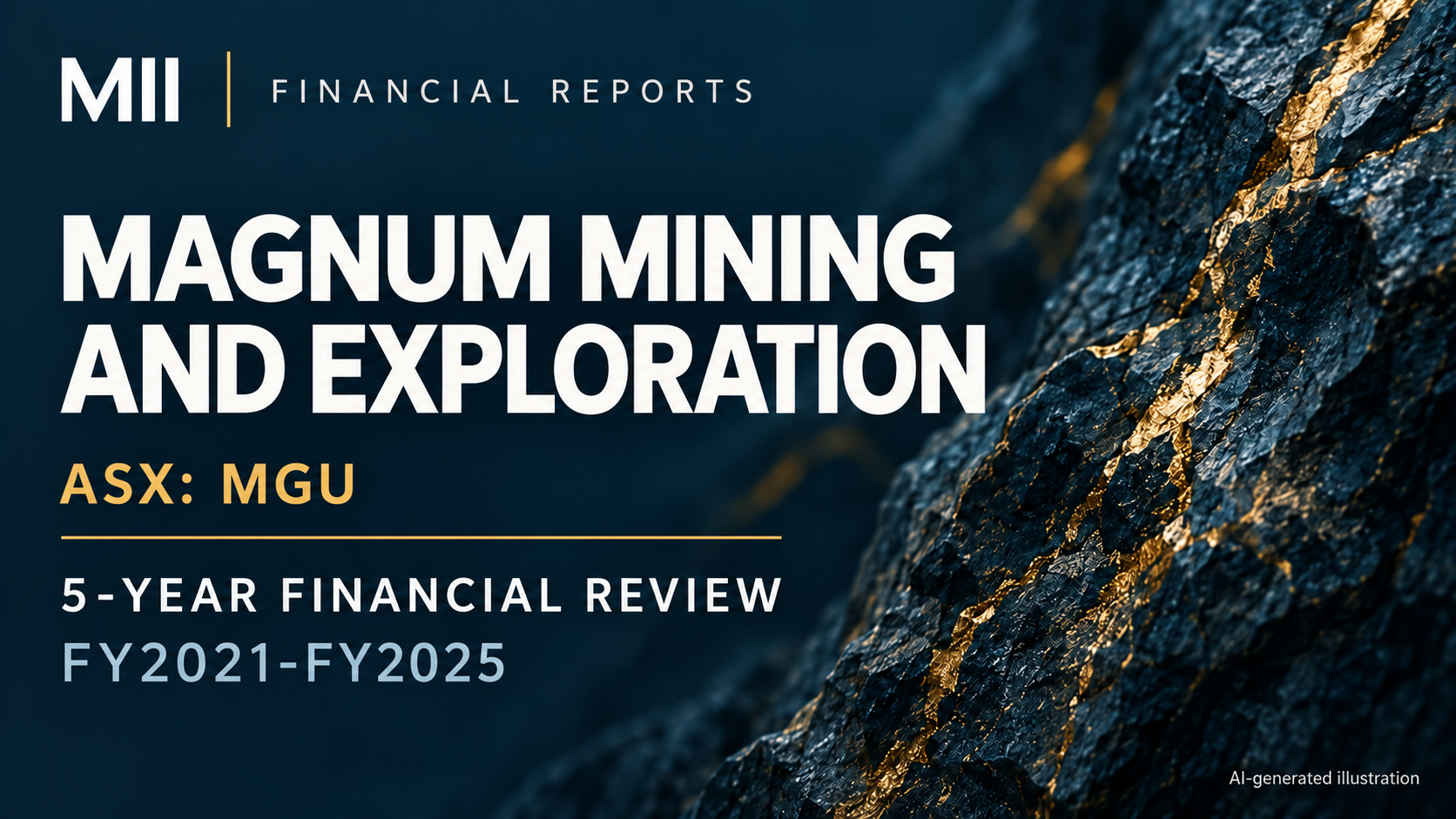 Magnum Mining and Exploration Limited (ASX: MGU) financial review, FY2021-FY2025 — AI-generated illustration