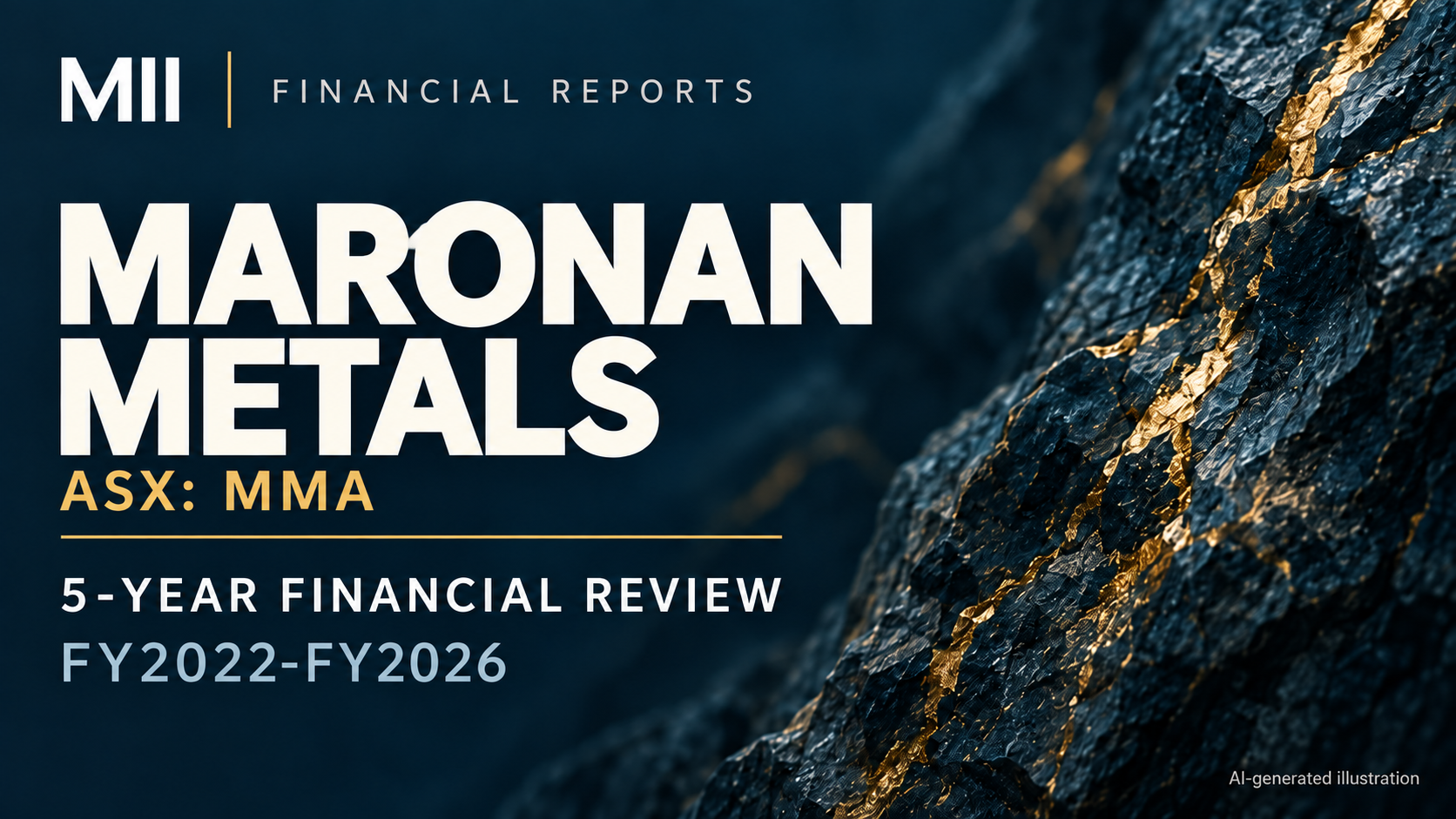 Maronan Metals Limited (ASX: MMA) financial review, FY2022-FY2026 — AI-generated illustration