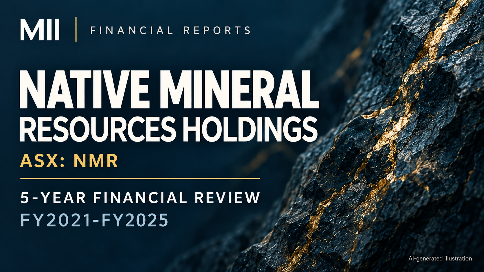 Native Mineral Resources Holdings Limited (ASX: NMR) financial review, FY2021-FY2025 — AI-generated illustration